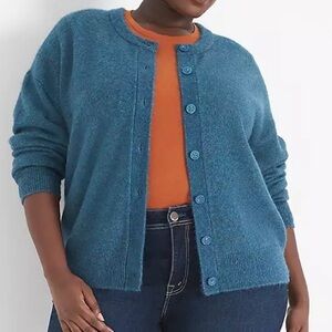 Lane Bryant Blue Button-Up Cardigan